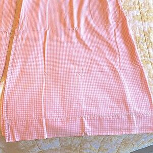 Pottery Barn Curtains pink & white checked . 42x80 inch (2) they are a pair. EUC
